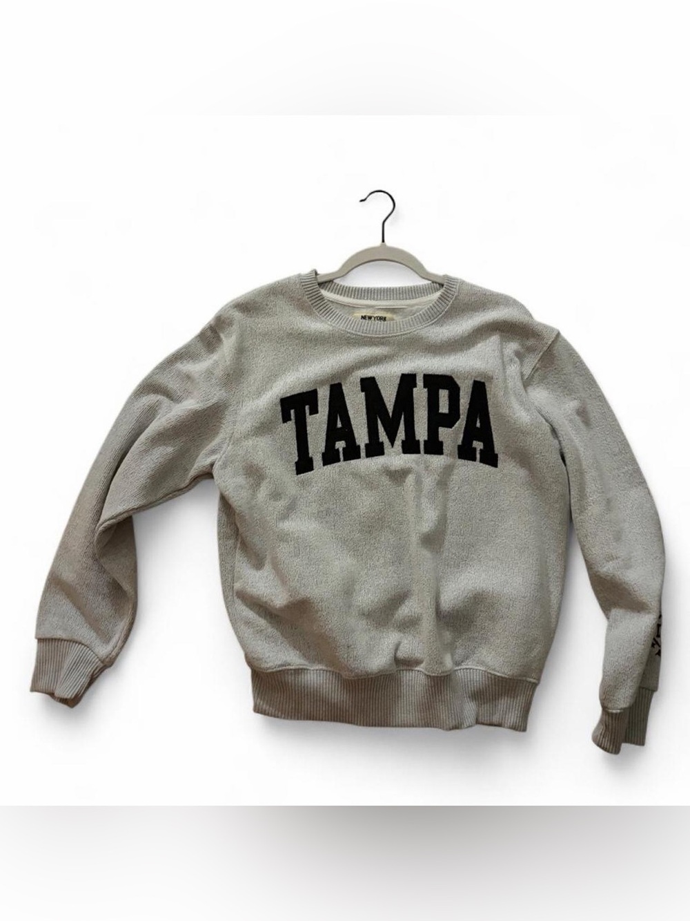Tampa Crewneck Sweater - Light Gray with Black Lettering